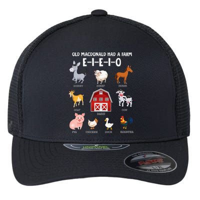 Farm Animals Old MacDonald Had A Farm EIEIO Flexfit Unipanel Trucker Cap