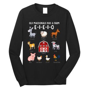 Farm Animals Old MacDonald Had A Farm EIEIO Long Sleeve Shirt