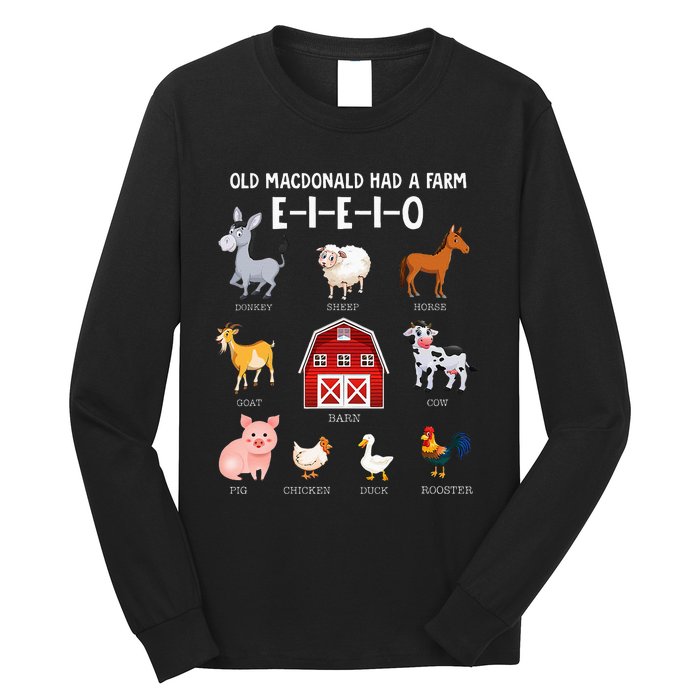 Farm Animals Old MacDonald Had A Farm EIEIO Long Sleeve Shirt