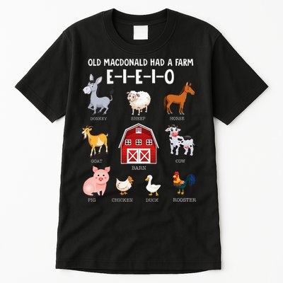 Farm Animals Old MacDonald Had A Farm EIEIO Tall T-Shirt