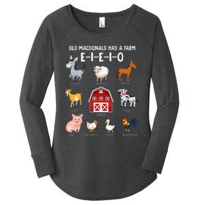 Farm Animals Old MacDonald Had A Farm EIEIO Women's Perfect Tri Tunic Long Sleeve Shirt