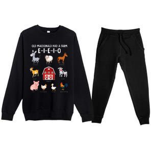 Farm Animals Old MacDonald Had A Farm EIEIO Premium Crewneck Sweatsuit Set