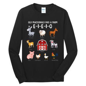 Farm Animals Old MacDonald Had A Farm EIEIO Tall Long Sleeve T-Shirt