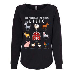 Farm Animals Old MacDonald Had A Farm EIEIO Womens California Wash Sweatshirt