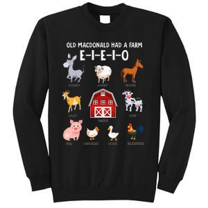 Farm Animals Old MacDonald Had A Farm EIEIO Tall Sweatshirt