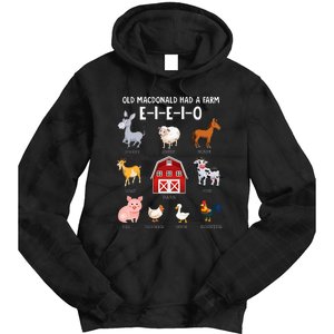 Farm Animals Old MacDonald Had A Farm EIEIO Tie Dye Hoodie