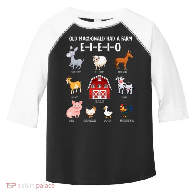 Farm Animals Old MacDonald Had A Farm EIEIO Toddler Fine Jersey T-Shirt