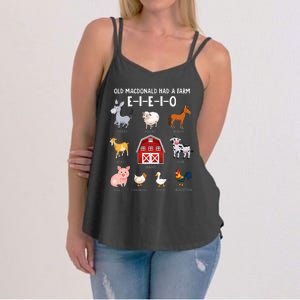 Farm Animals Old MacDonald Had A Farm EIEIO Women's Strappy Tank