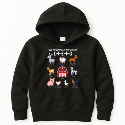 Farm Animals Old MacDonald Had A Farm EIEIO Kids Hoodie