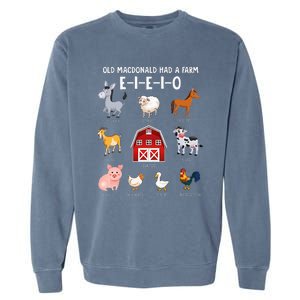 Farm Animals Old MacDonald Had A Farm EIEIO Garment-Dyed Sweatshirt