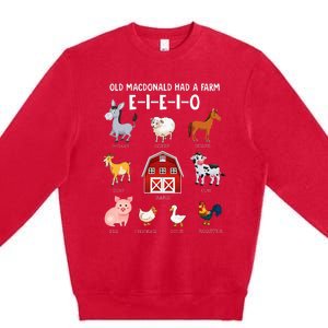 Farm Animals Old MacDonald Had A Farm EIEIO Premium Crewneck Sweatshirt