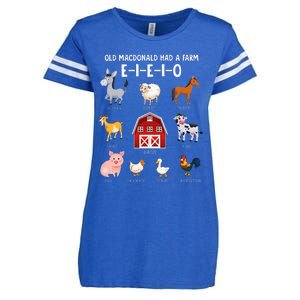 Farm Animals Old MacDonald Had A Farm EIEIO Enza Ladies Jersey Football T-Shirt