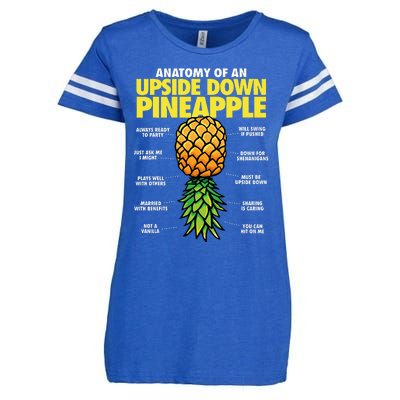 Funny Anatomy Of An Upside Down Pineapple Swinger Lifestyle Enza Ladies Jersey Football T-Shirt