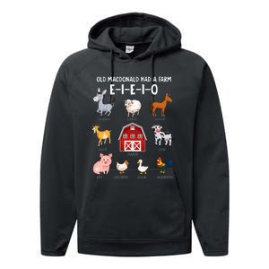 Farm Animals Old Macdonald Had A Farm Eieio Performance Fleece Hoodie