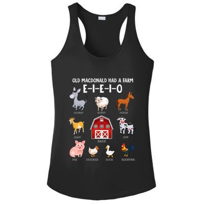 Farm Animals Old Macdonald Had A Farm Eieio Ladies PosiCharge Competitor Racerback Tank