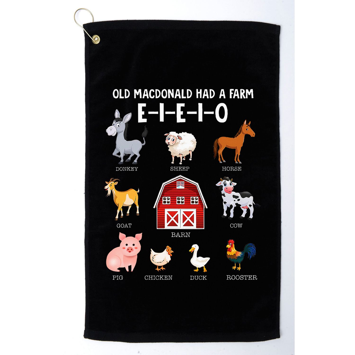 Farm Animals Old Macdonald Had A Farm Eieio Golf Towel