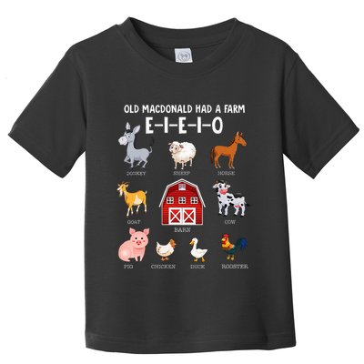 Farm Animals Old Macdonald Had A Farm Eieio Toddler T-Shirt