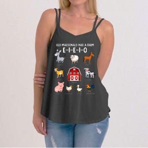 Farm Animals Old Macdonald Had A Farm Eieio Women's Strappy Tank