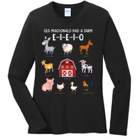 Farm Animals Old Macdonald Had A Farm Eieio Ladies Long Sleeve Shirt