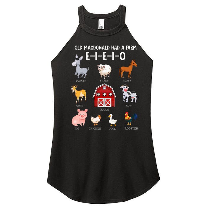 Farm Animals Old Macdonald Had A Farm Eieio Women's Perfect Tri Rocker Tank