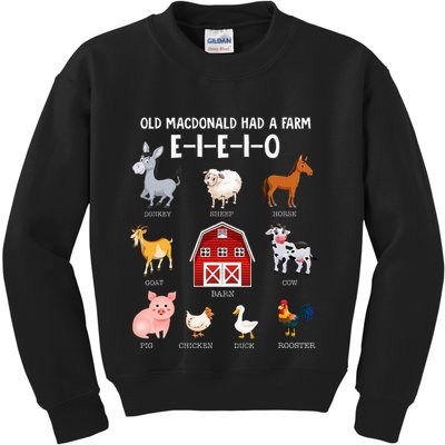 Farm Animals Old Macdonald Had A Farm Eieio Kids Sweatshirt
