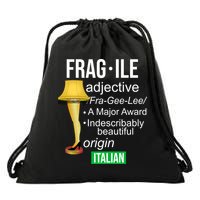 Fragile Adjective Origin Italian A Major Award Drawstring Bag