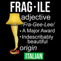 Fragile Adjective Origin Italian A Major Award Drawstring Bag