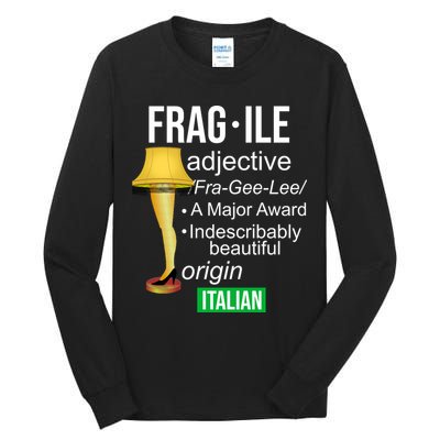 Fragile Adjective Origin Italian A Major Award Tall Long Sleeve T-Shirt