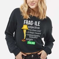 Fragile Adjective Origin Italian A Major Award Cropped Pullover Crew