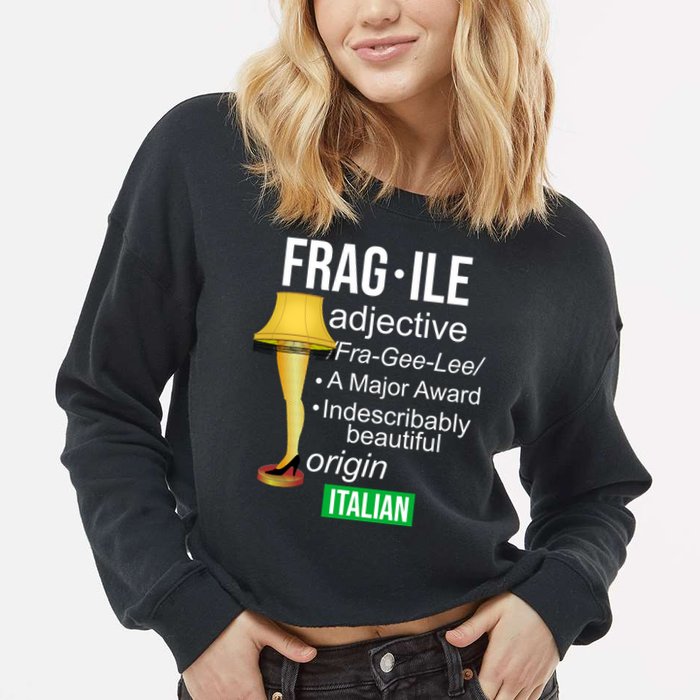 Fragile Adjective Origin Italian A Major Award Cropped Pullover Crew