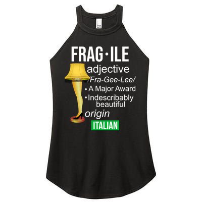 Fragile Adjective Origin Italian A Major Award Women's Perfect Tri Rocker Tank