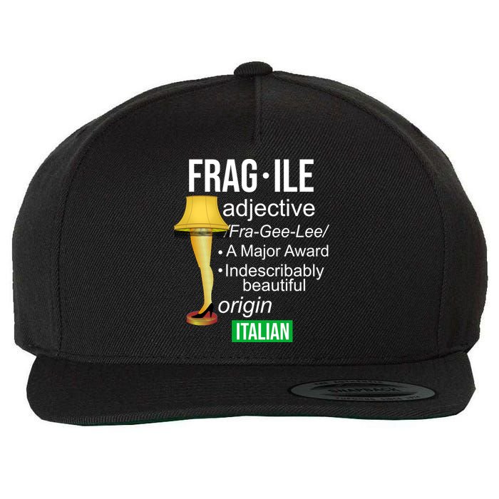 Fragile Adjective Origin Italian A Major Award Wool Snapback Cap
