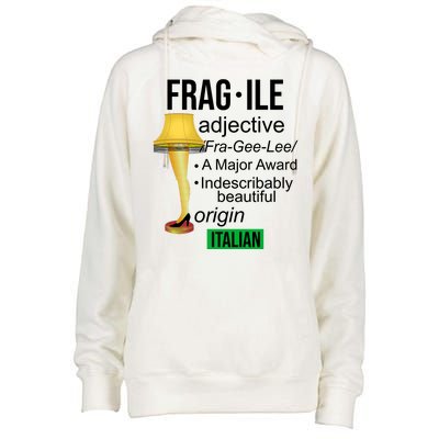 Fragile Adjective Origin Italian A Major Award Womens Funnel Neck Pullover Hood