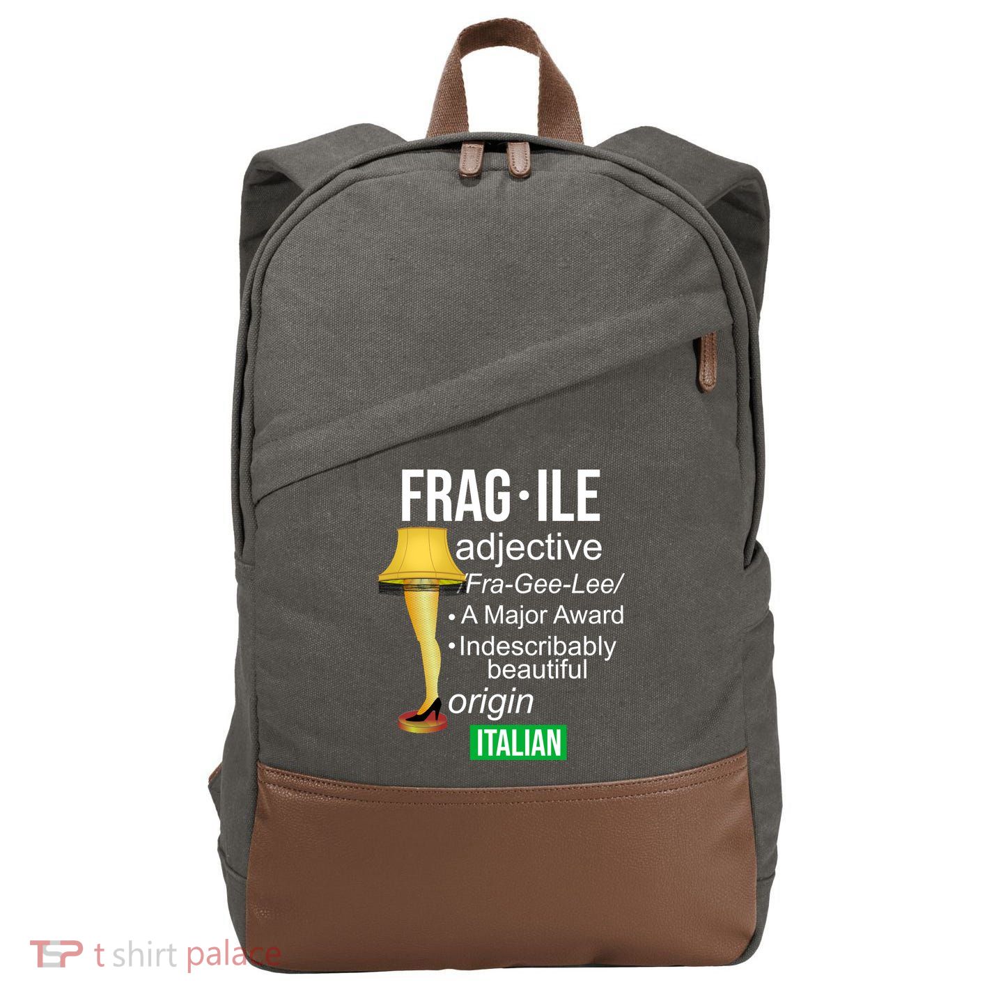 Fragile Adjective Origin Italian A Major Award Cotton Canvas Backpack