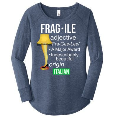 Fragile Adjective Origin Italian A Major Award Women's Perfect Tri Tunic Long Sleeve Shirt