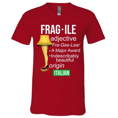 Fragile Adjective Origin Italian A Major Award V-Neck T-Shirt