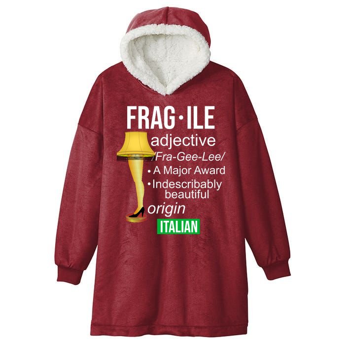 Fragile Adjective Origin Italian A Major Award Hooded Wearable Blanket