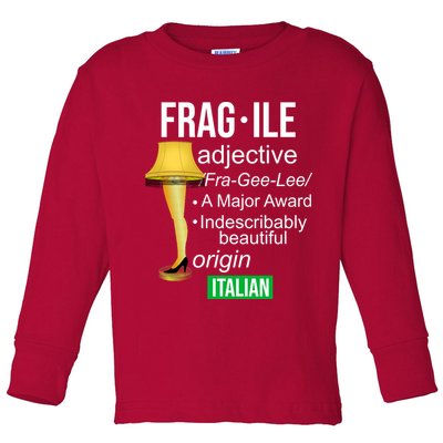 Fragile Adjective Origin Italian A Major Award Toddler Long Sleeve Shirt