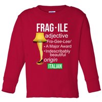 Fragile Adjective Origin Italian A Major Award Toddler Long Sleeve Shirt