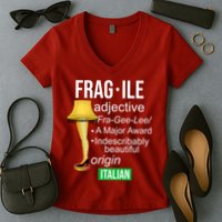 Fragile Adjective Origin Italian A Major Award Women's V-Neck T-Shirt