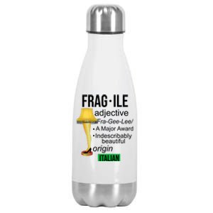 Fragile Adjective Origin Italian A Major Award Stainless Steel Insulated Water Bottle