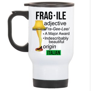 Fragile Adjective Origin Italian A Major Award Stainless Steel Travel Mug