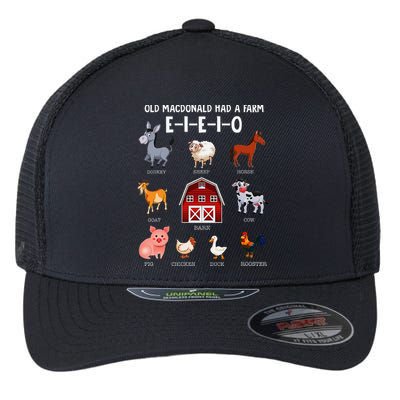 Farm Animals Old Macdonald Had A Farm E I E I O Flexfit Unipanel Trucker Cap