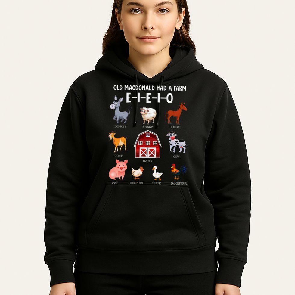 Farm Animals Old Macdonald Had A Farm E I E I O Hoodie