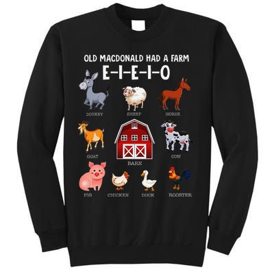 Farm Animals Old Macdonald Had A Farm E I E I O Sweatshirt
