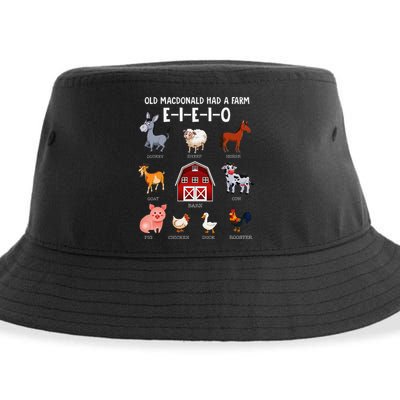 Farm Animals Old Macdonald Had A Farm E I E I O Sustainable Bucket Hat