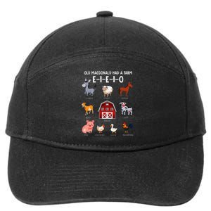 Farm Animals Old Macdonald Had A Farm E I E I O 7-Panel Snapback Hat