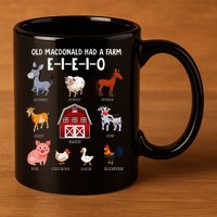 Farm Animals Old Macdonald Had A Farm E I E I O 11oz C Handle Ceramic Mug