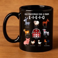 Farm Animals Old Macdonald Had A Farm E I E I O 11oz C Handle Ceramic Mug
