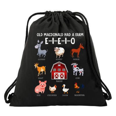 Farm Animals Old Macdonald Had A Farm E I E I O Drawstring Bag